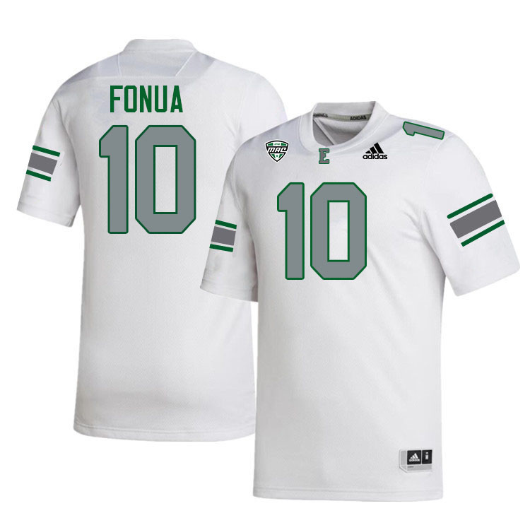 Eastern Michigan Eagles #10 Zion Fonua College Football Jerseys Stitched-White